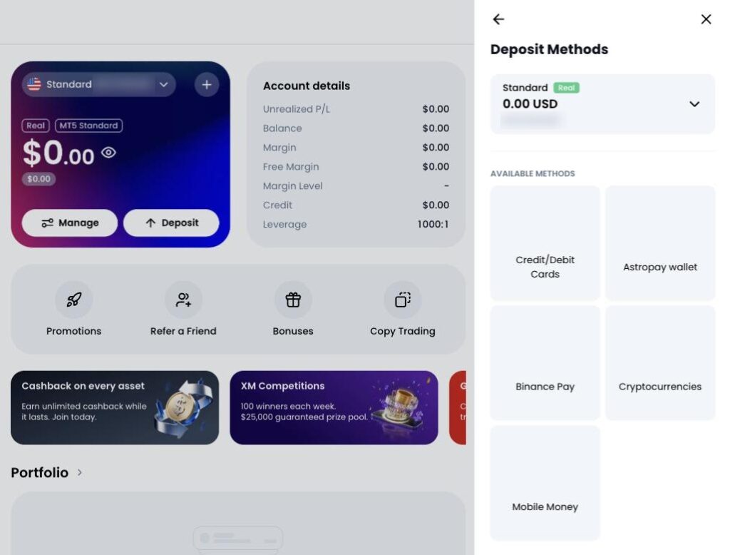 Méthodes de dépôt XM : carte bancaire, Astropay, Binance Pay, cryptomonnaies et Mobile Money