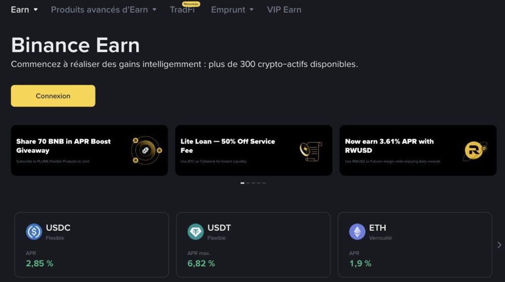 Binance Earn : produits d'épargne crypto flexibles et verrouillés Binance Earn : produits d'épargne crypto flexibles et verrouillés