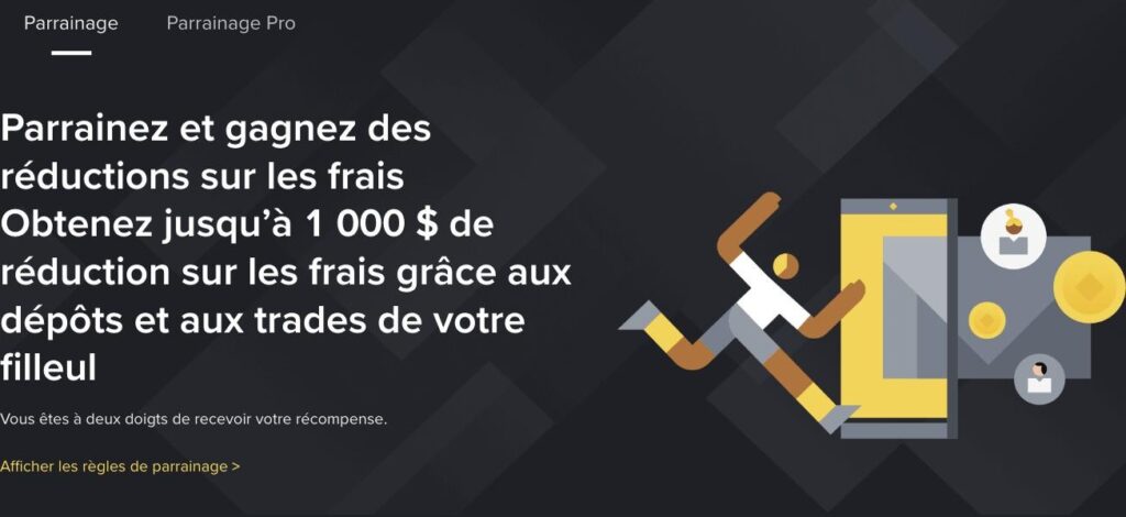 Programme de parrainage Binance : jusqu'à 1 000 $ de réduction sur les frais Programme de parrainage Binance : jusqu'à 1 000 $ de réduction sur les frais
