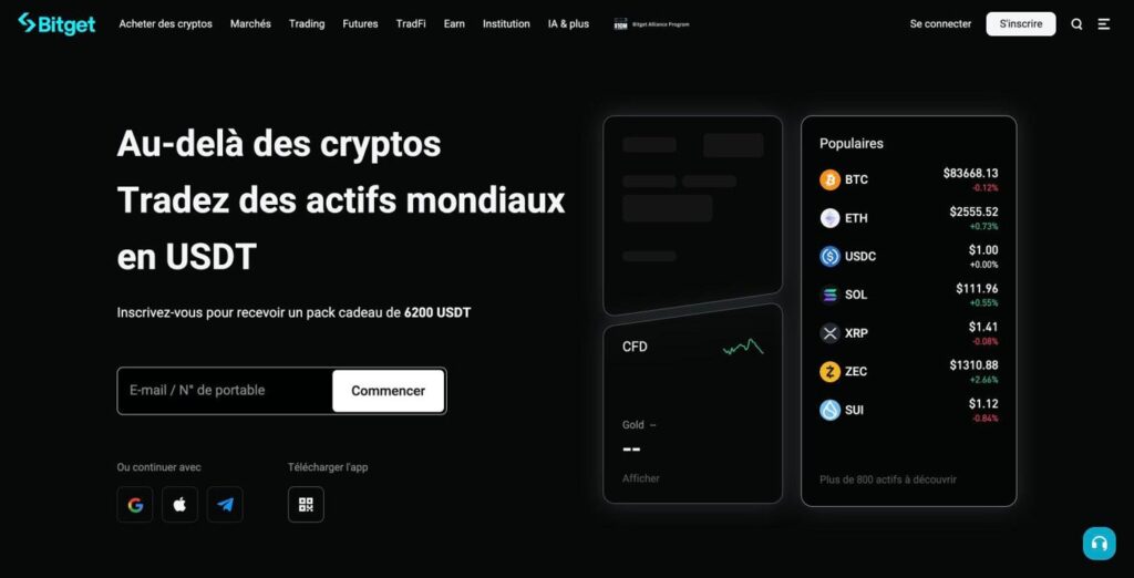 Bitget avis 2026 : inscription, P2P en FCFA et frais Page d’accueil officielle de Bitget en français