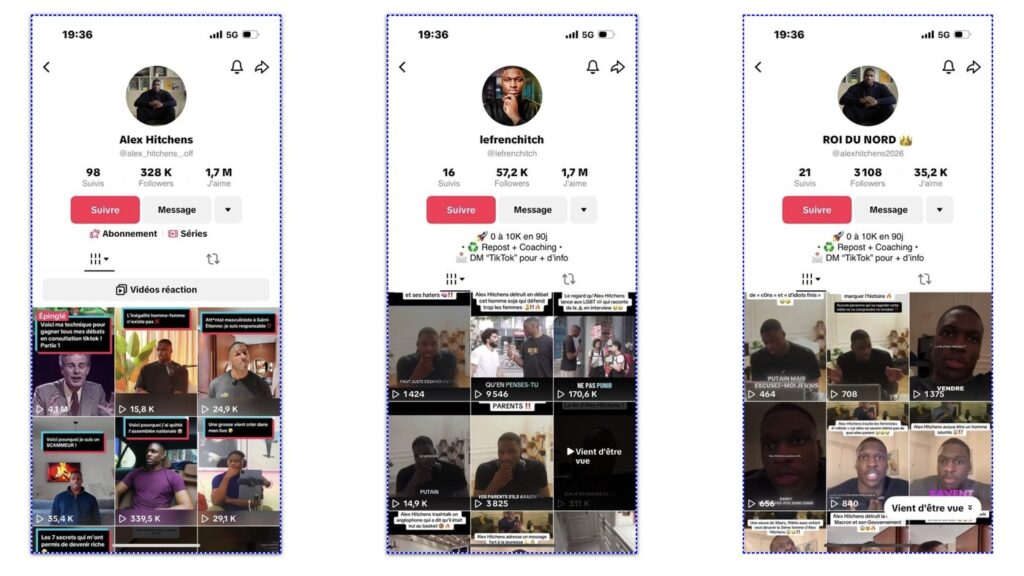 Clipping : comment être payé pour les vues de tes vidéos courtes depuis l'Afrique Comptes TikTok de clipping qui republient les vidéos d'Alex Hitchens