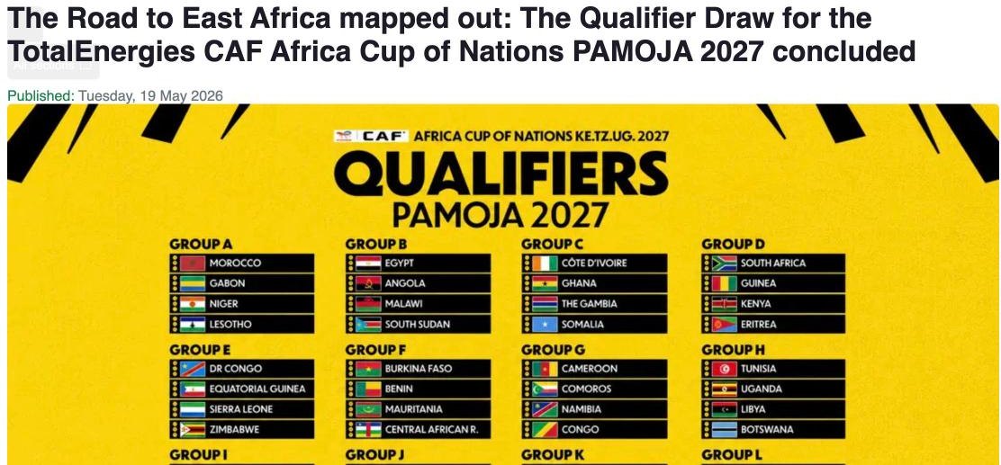 Éliminatoires CAN 2027 : calendrier, groupes et qualifiés