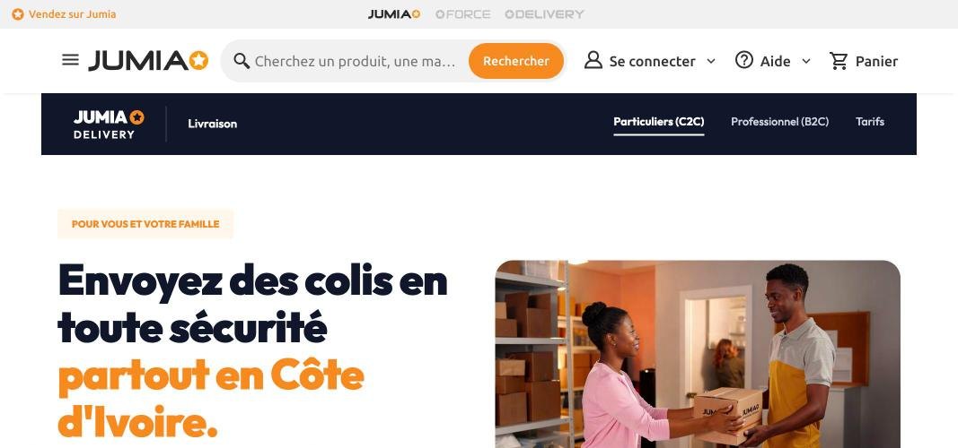 Livraison e-commerce à Abidjan : sociétés et tarifs comparés Page Jumia Delivery Côte d'Ivoire avec plus de 123 villes et 196 agences