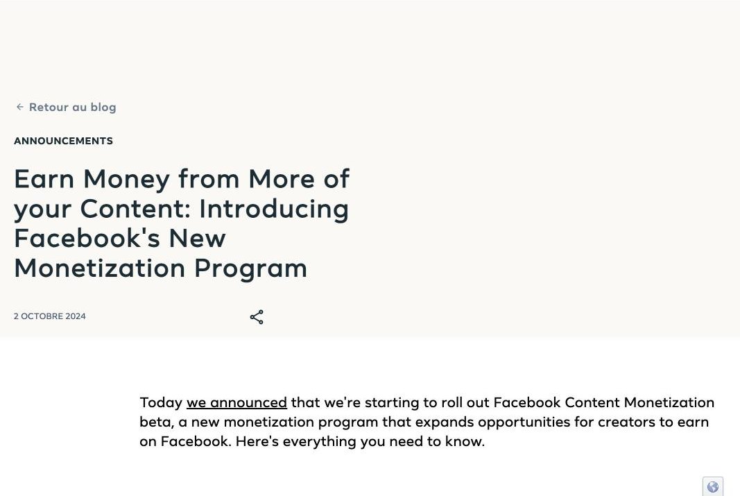 Monétisation Facebook en Côte d'Ivoire : conditions et date (2026) Monétisation Facebook en Côte d’Ivoire : conditions et date (2026)